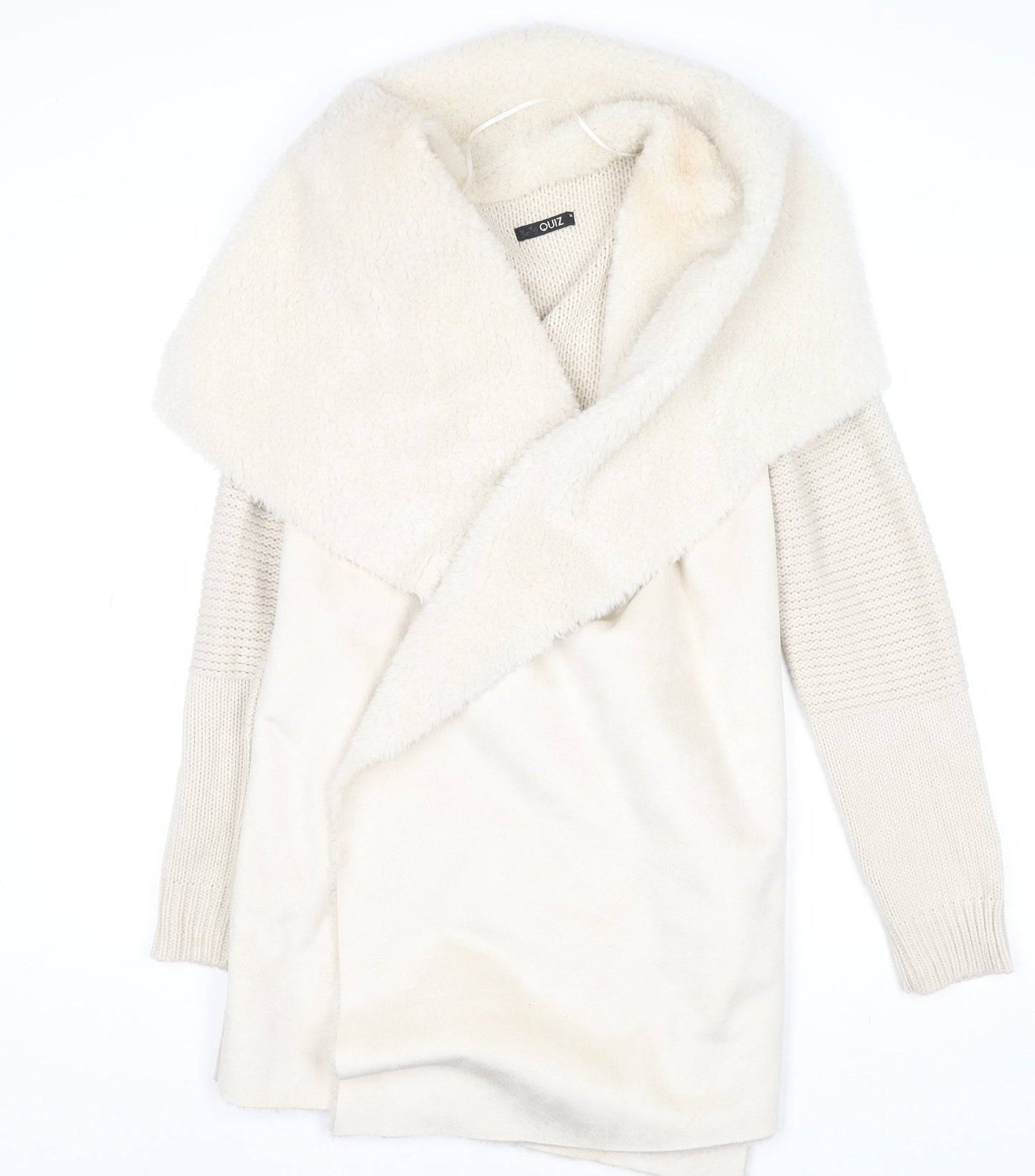 Womens UK Size M Quiz Ivory Cardigan Jumper