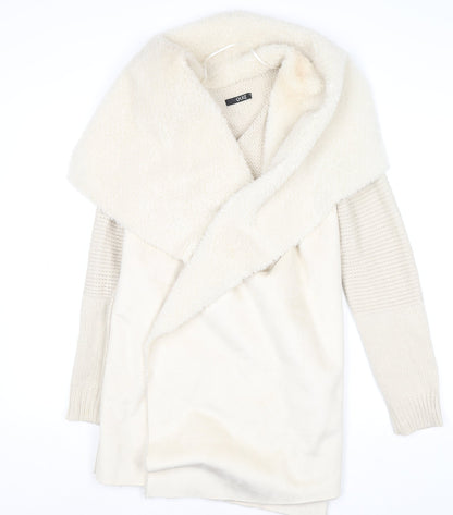 Womens UK Size M Quiz Ivory Cardigan Jumper