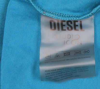 Mens UK Size M Diesel Blue Gym & Training Running & Jogging T-Shirt