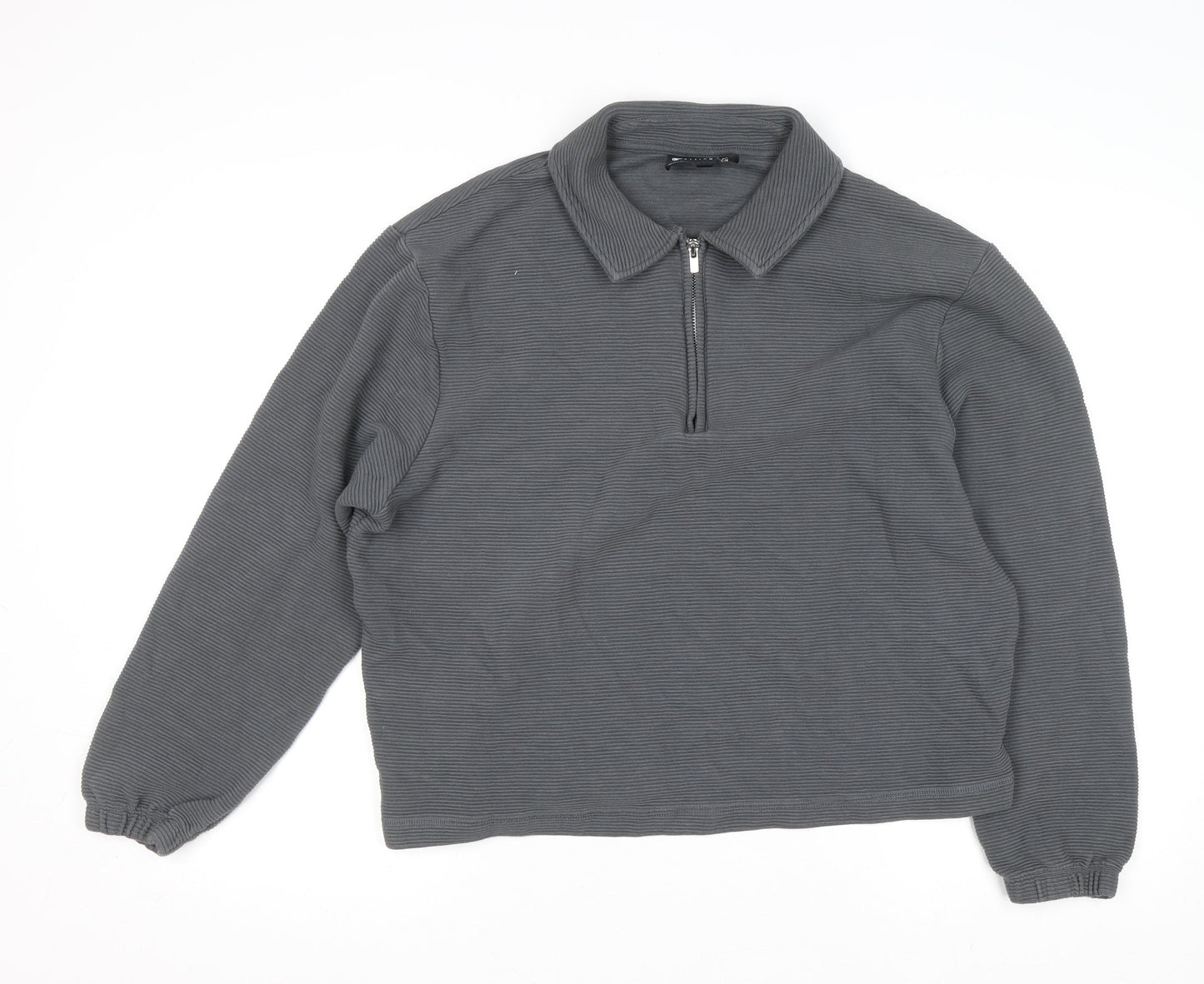 Womens UK Size M ASOS DESIGN Grey Half Zip Jumper