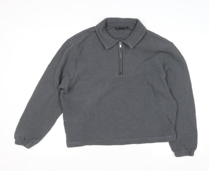 Womens UK Size M ASOS DESIGN Grey Half Zip Jumper