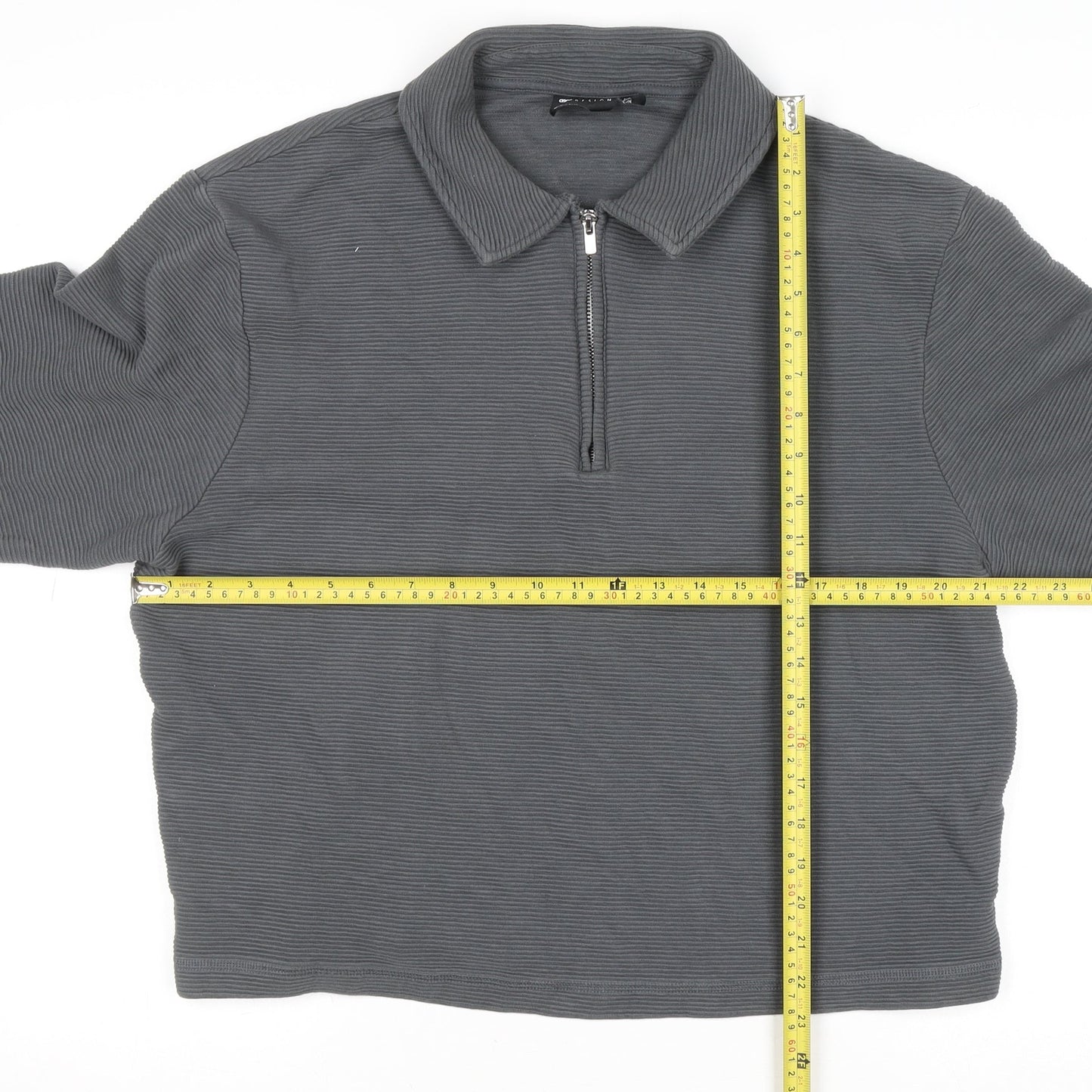 Womens UK Size M ASOS DESIGN Grey Half Zip Jumper