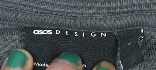 Womens UK Size M ASOS DESIGN Grey Half Zip Jumper