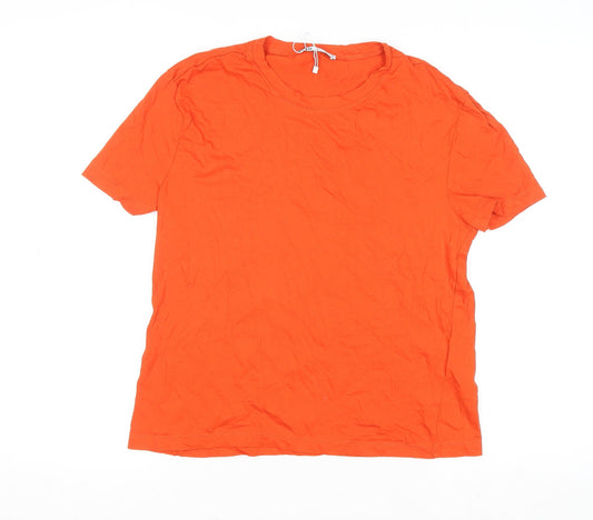 Womens UK Size M Zara Orange Basic T-Shirt