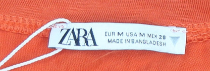 Womens UK Size M Zara Orange Basic T-Shirt