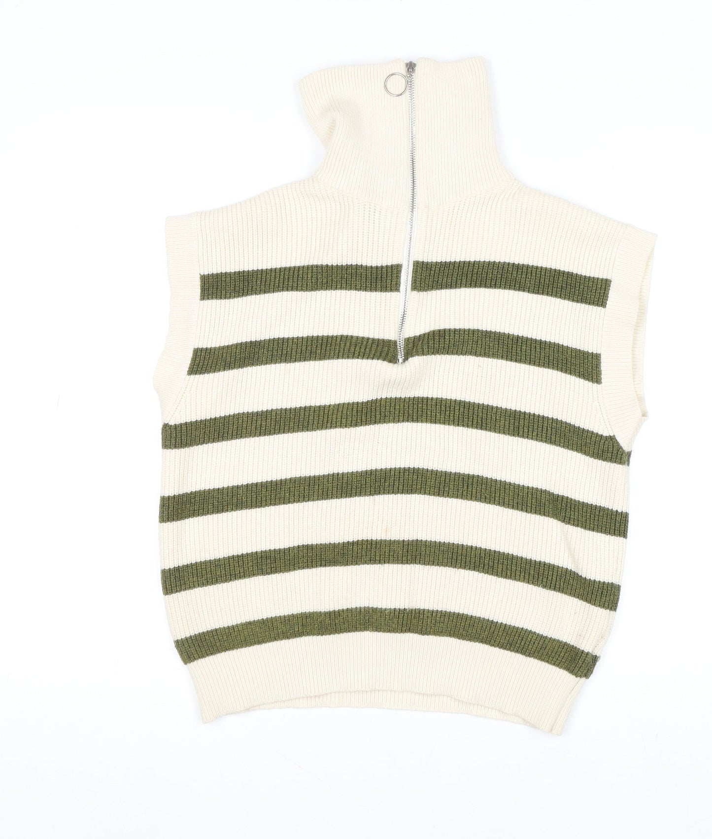 Womens UK Size M Anthropologie Ivory Vest Jumper