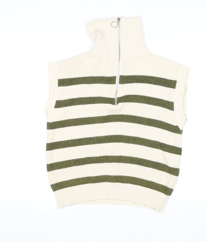 Womens UK Size M Anthropologie Ivory Vest Jumper