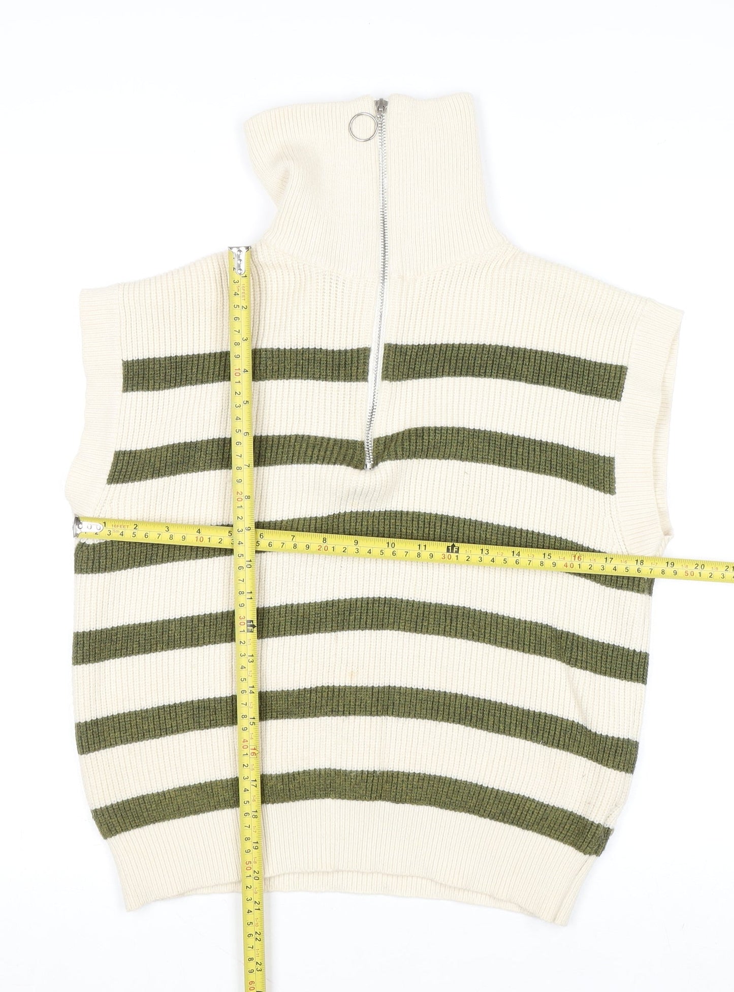 Womens UK Size M Anthropologie Ivory Vest Jumper