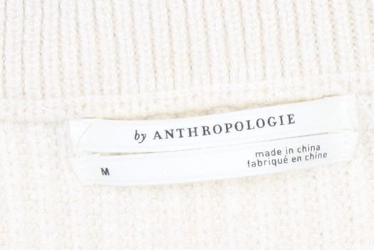 Womens UK Size M Anthropologie Ivory Vest Jumper