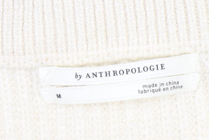 Womens UK Size M Anthropologie Ivory Vest Jumper