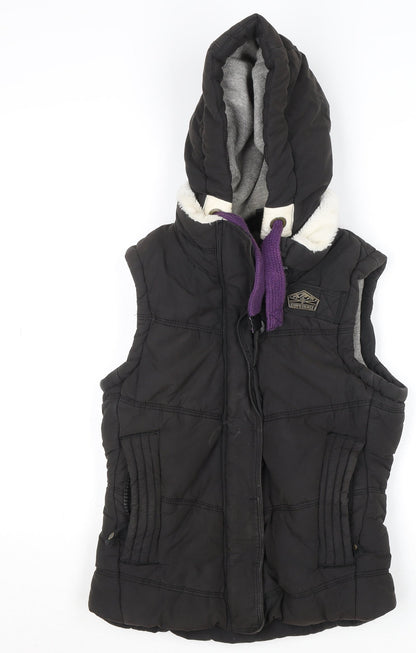 Womens UK Size S Superdry Black Puffer Jacket