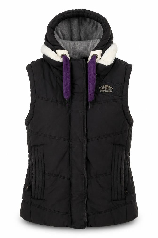 Womens UK Size S Superdry Black Puffer Jacket