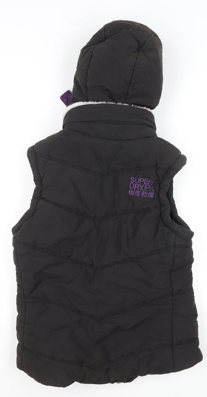 Womens UK Size S Superdry Black Puffer Jacket