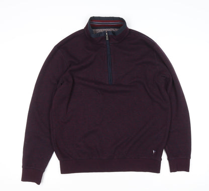 Mens UK Size M DG’s Drifter Burgundy 1/2 Zip Jumper