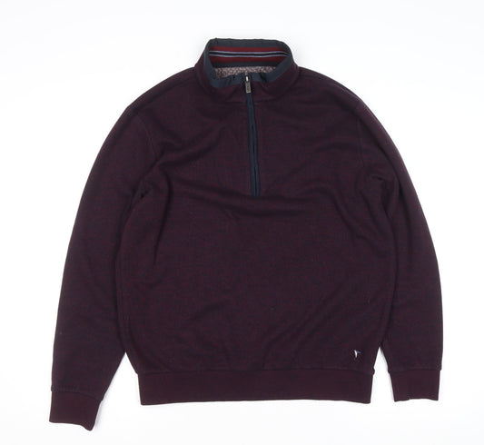 Mens UK Size M DG’s Drifter Burgundy 1/2 Zip Jumper