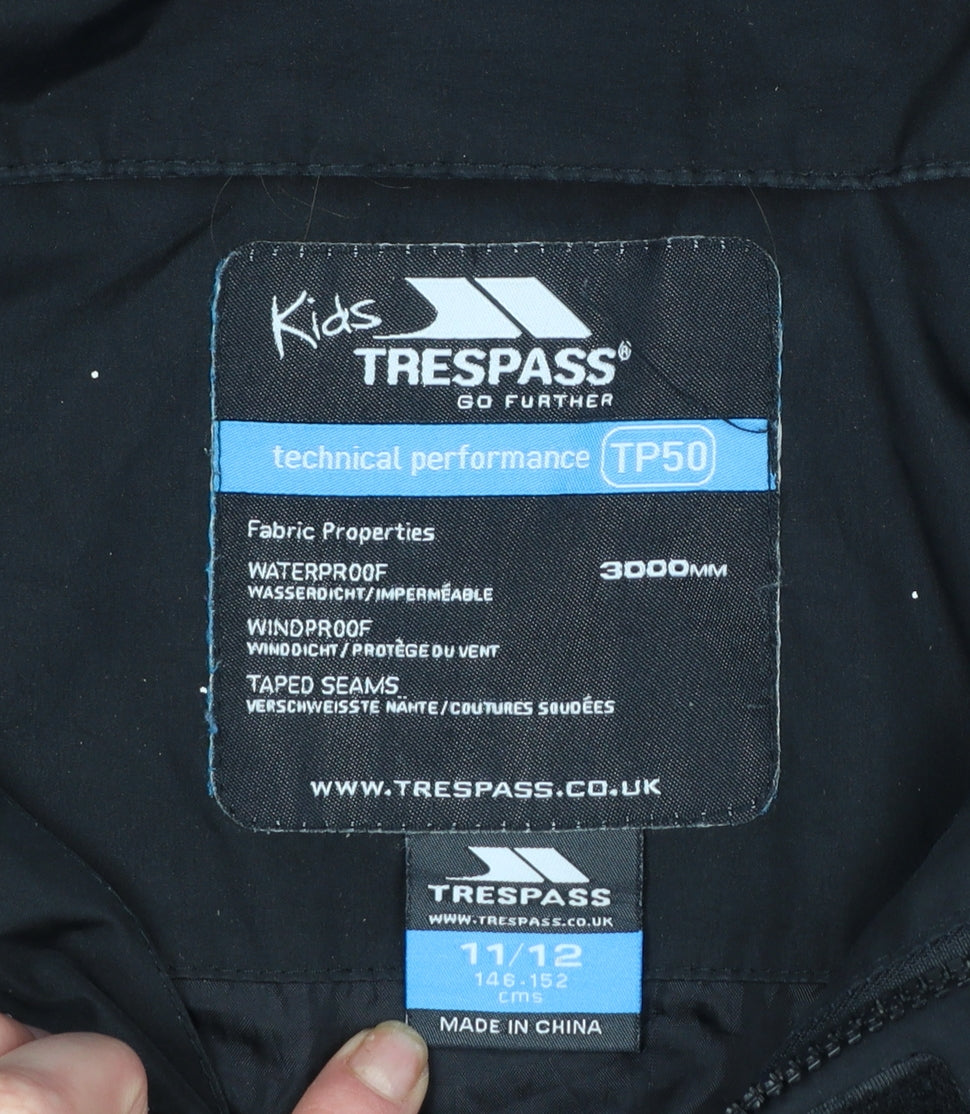 Boys UK Size 11-12 Years Trespass Black Parka Coat