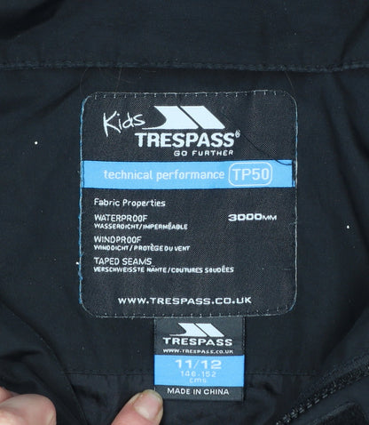 Boys UK Size 11-12 Years Trespass Black Parka Coat