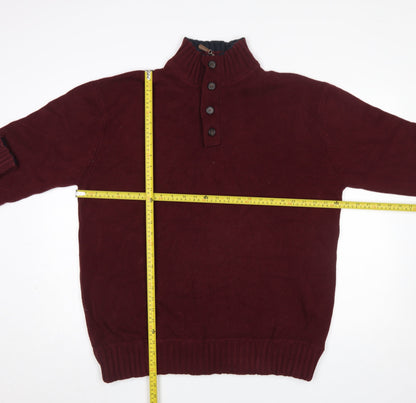 Mens UK Size 2XL Austin Reed Red Henley Jumper