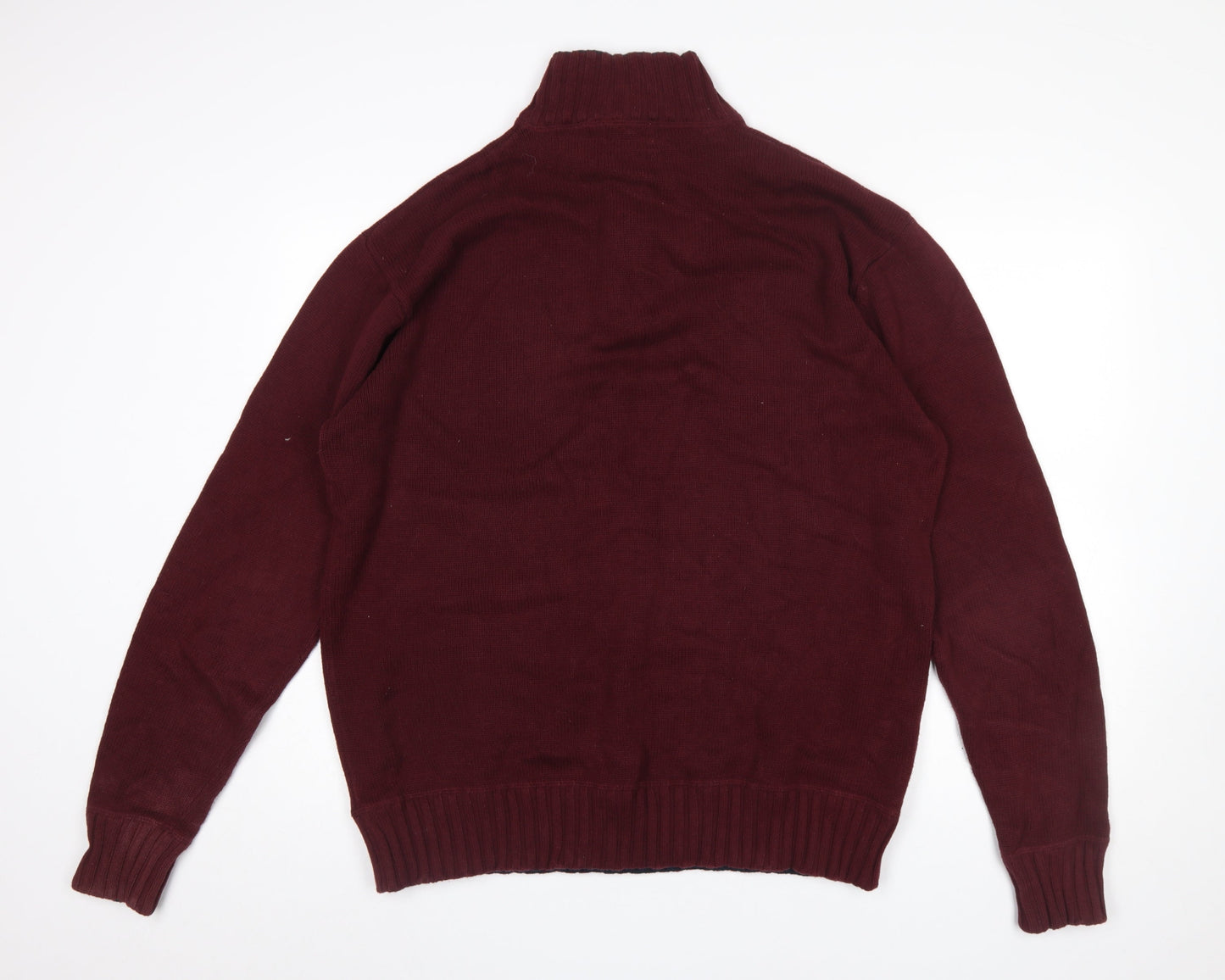 Mens UK Size 2XL Austin Reed Red Henley Jumper