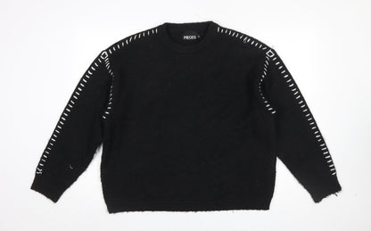 Womens UK Size XL Pieces Black Pullover Jumper