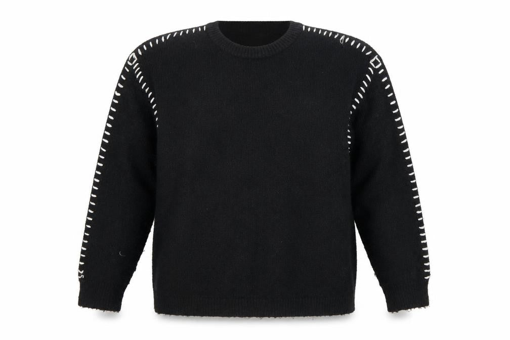 Womens UK Size XL Pieces Black Pullover Jumper