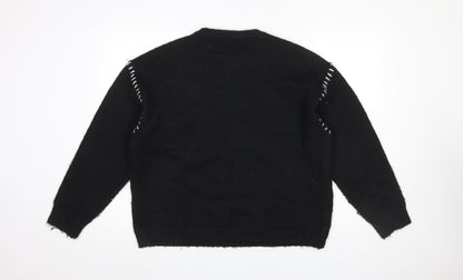 Womens UK Size XL Pieces Black Pullover Jumper