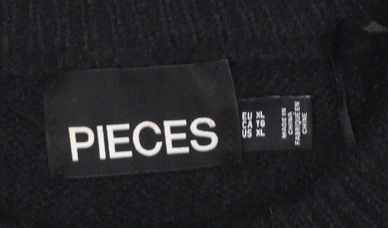 Womens UK Size XL Pieces Black Pullover Jumper