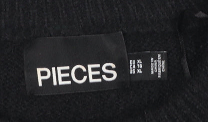 Womens UK Size XL Pieces Black Pullover Jumper