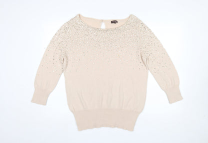 Womens UK Size 14 Phase Eight Beige Pullover Jumper
