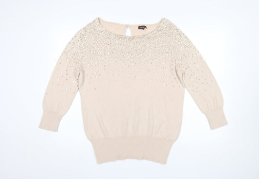 Womens UK Size 14 Phase Eight Beige Pullover Jumper