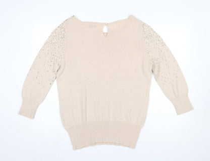 Womens UK Size 14 Phase Eight Beige Pullover Jumper
