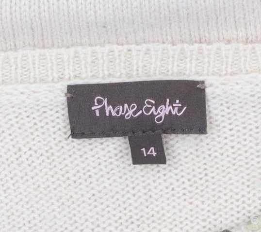 Womens UK Size 14 Phase Eight Beige Pullover Jumper