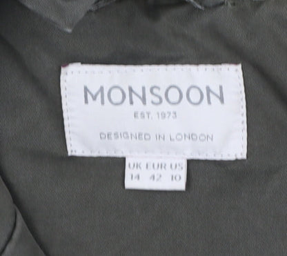 Womens UK Size 14 Monsoon Green Parka Coat