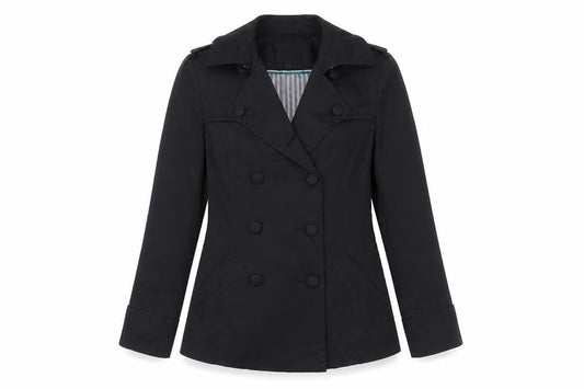Womens UK Size 10 Jasper Conran Black Pea Coat
