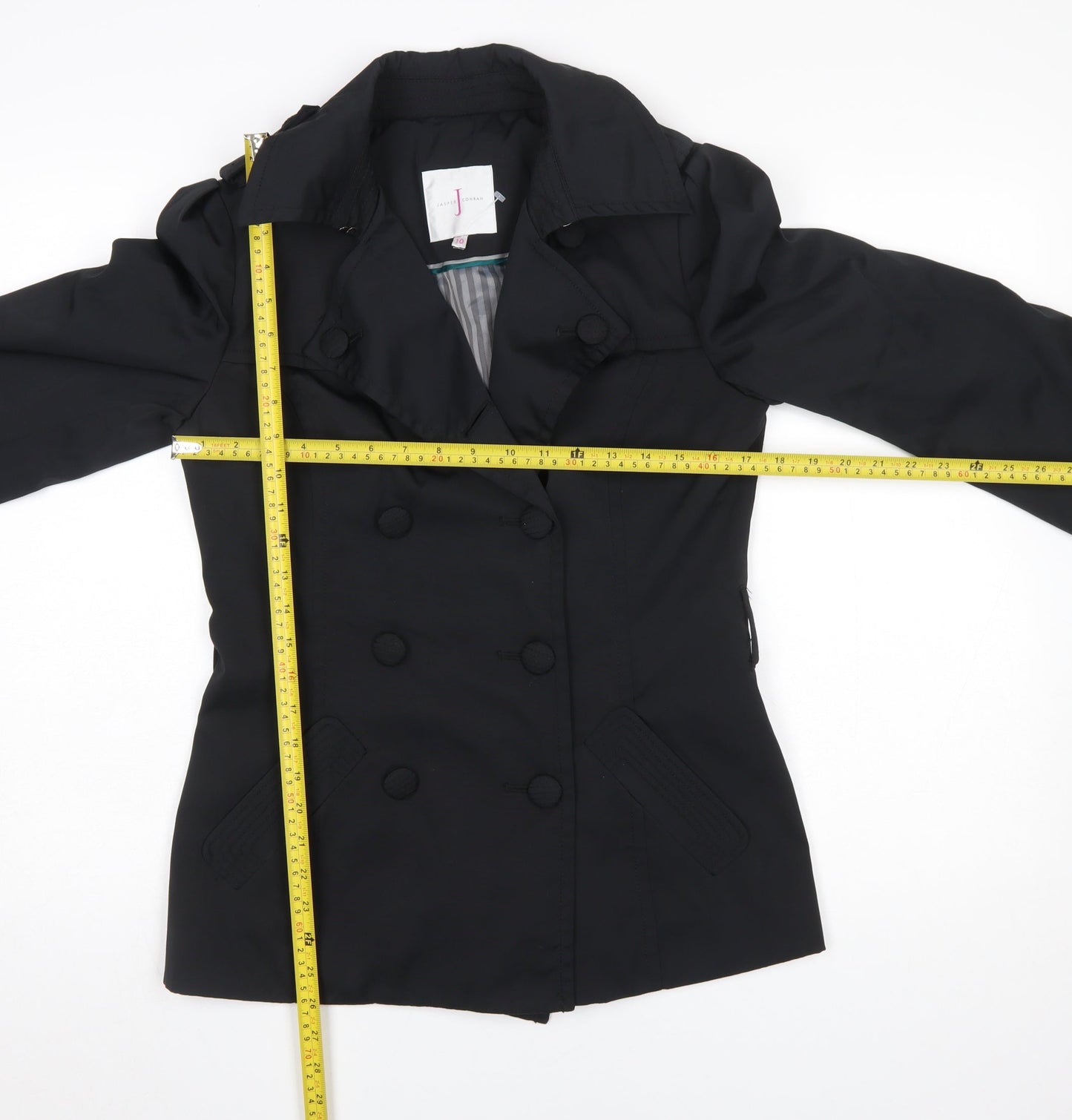 Womens UK Size 10 Jasper Conran Black Pea Coat