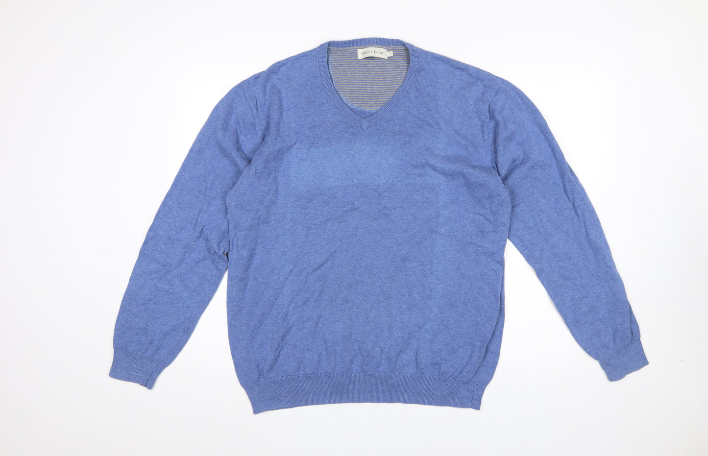 Mens UK Size L Aspen & Court Blue Pullover Jumper