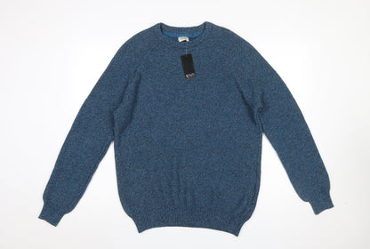 ACW85 Men’s Blue Cotton Knit Crew Neck Pullover Jumper Size L