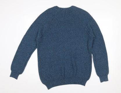 ACW85 Men’s Blue Cotton Knit Crew Neck Pullover Jumper Size L