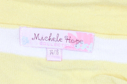 Womens UK Size 14 Michele Hope Yellow Cardigan Jumper