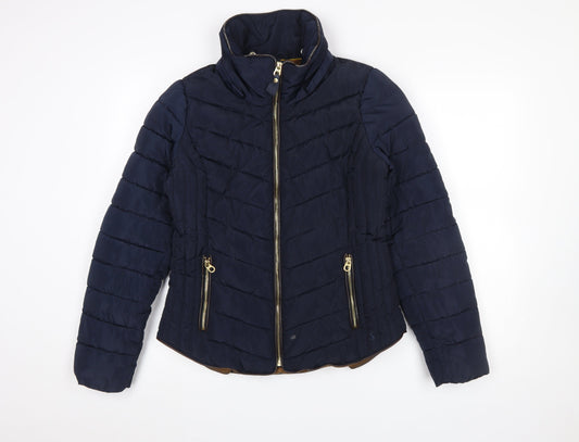 Womens UK Size 12 Joules Blue Puffer Jacket