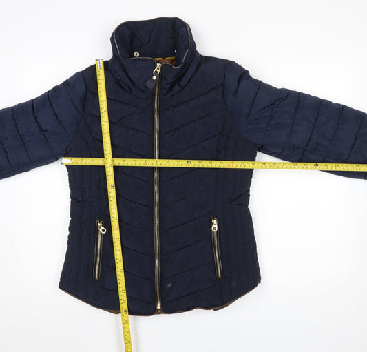 Womens UK Size 12 Joules Blue Puffer Jacket