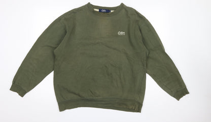 Mens UK Size M Cotton Traders Green Pullover Sweatshirt