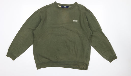 Mens UK Size M Cotton Traders Green Pullover Sweatshirt