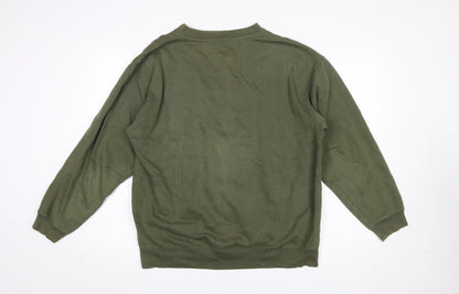 Mens UK Size M Cotton Traders Green Pullover Sweatshirt