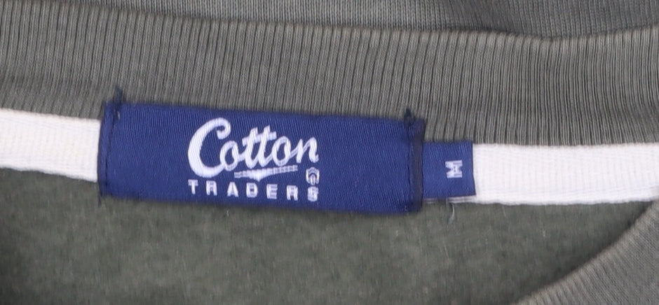 Mens UK Size M Cotton Traders Green Pullover Sweatshirt