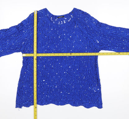 Womens UK Size 18 Roman Blue Pullover Jumper