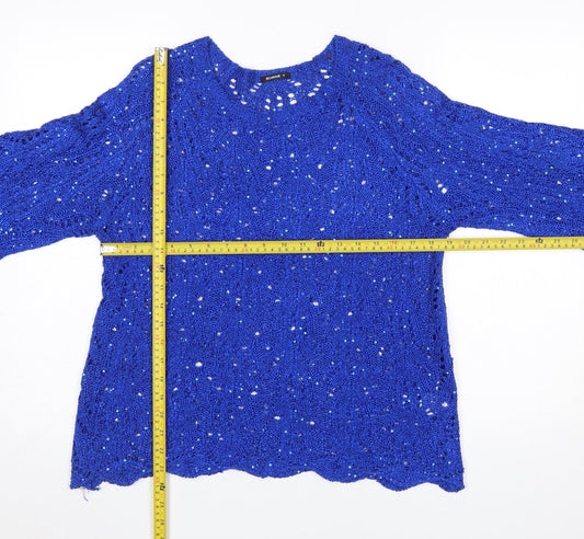 Womens UK Size 18 Roman Blue Pullover Jumper