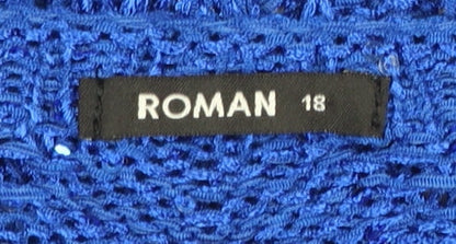 Womens UK Size 18 Roman Blue Pullover Jumper