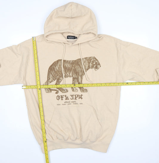 Mens UK Size S boohooMAN Beige Pullover Hoodie