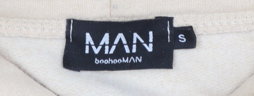 Mens UK Size S boohooMAN Beige Pullover Hoodie